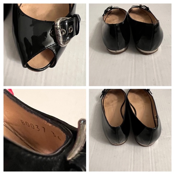 GIUSEPPE  ZANOTTI BLACK PATENT LEATHER FLATS - Picture 10 of 11